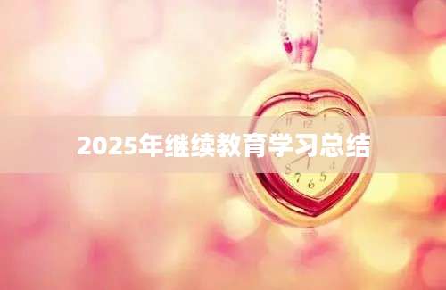 2025年继续教育学习总结