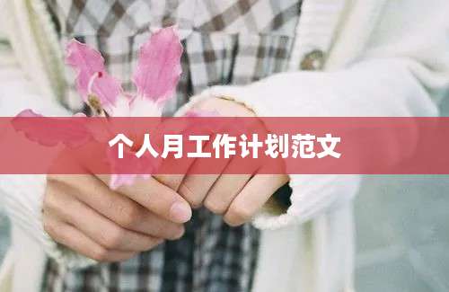 个人月工作计划范文