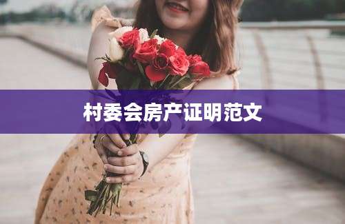 村委会房产证明范文
