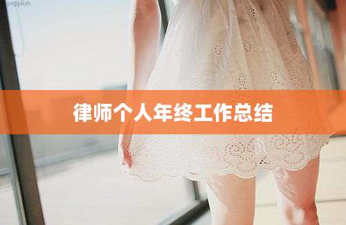 律师个人年终工作总结