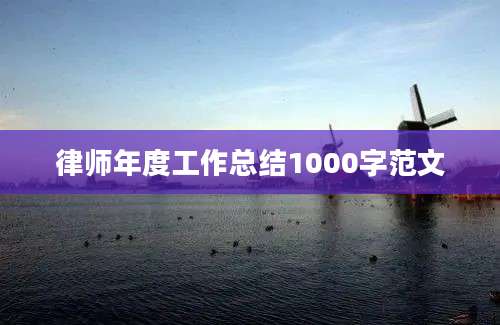 律师年度工作总结1000字范文