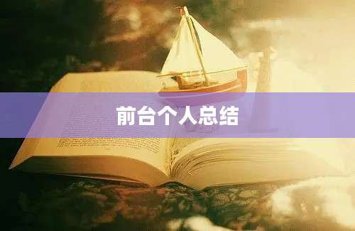 前台个人总结