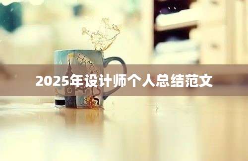 2025年设计师个人总结范文