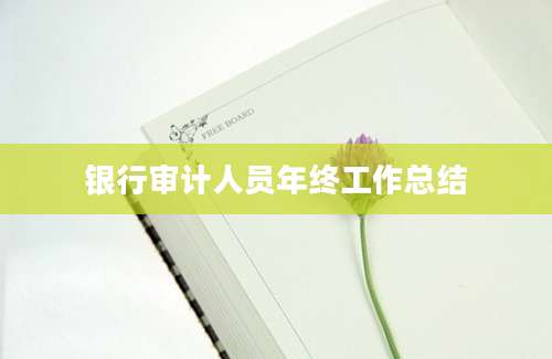 银行审计人员年终工作总结