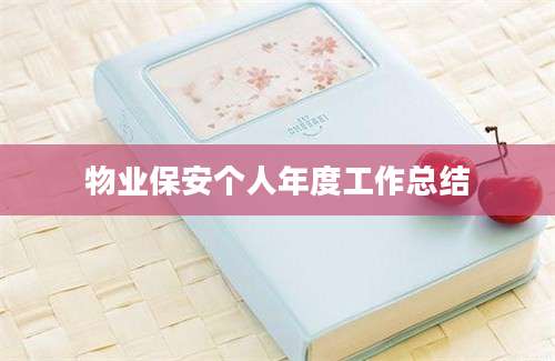 物业保安个人年度工作总结