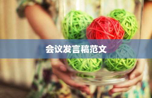 会议发言稿范文