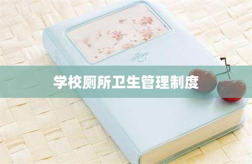 学校厕所卫生管理制度