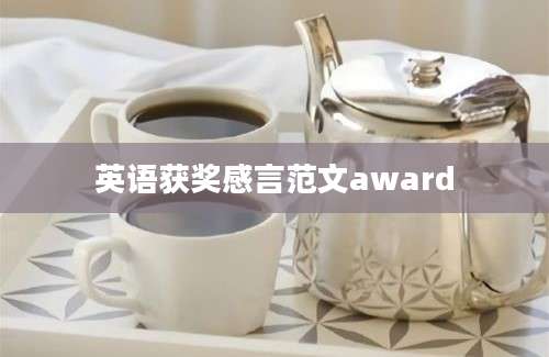 英语获奖感言范文award