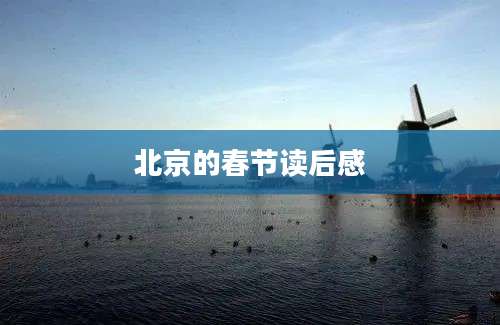 北京的春节读后感