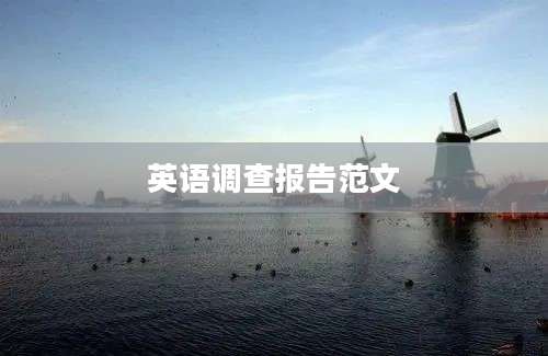 英语调查报告范文