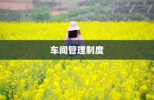 车间管理制度