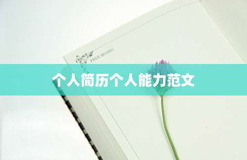 个人简历个人能力范文