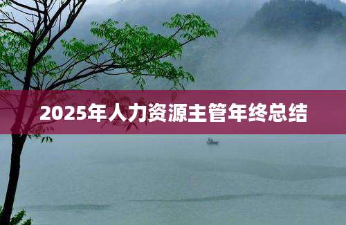2025年人力资源主管年终总结