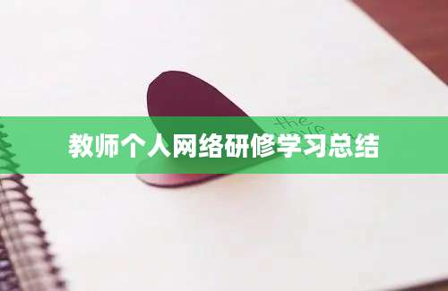 教师个人网络研修学习总结