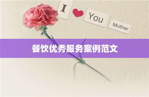 餐饮优秀服务案例范文