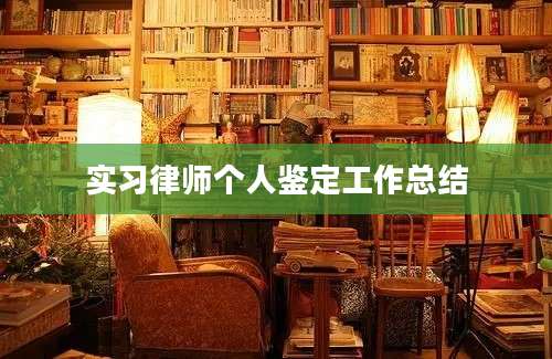 实习律师个人鉴定工作总结