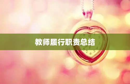 教师履行职责总结