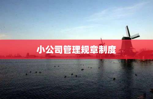 小公司管理规章制度
