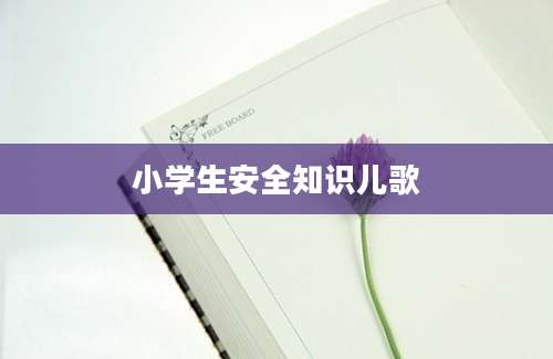 小学生安全知识儿歌