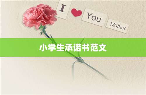 小学生承诺书范文