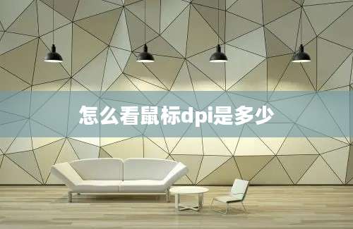 怎么看鼠标dpi是多少