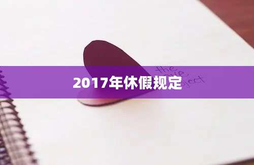 2017年休假规定