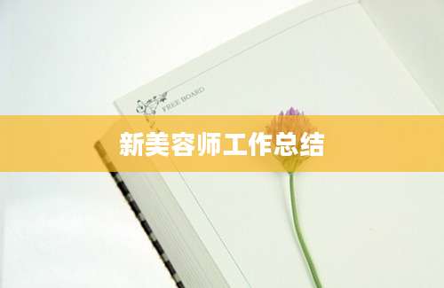 新美容师工作总结