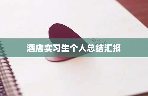 酒店实习生个人总结汇报
