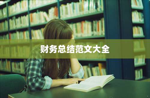 财务总结范文大全