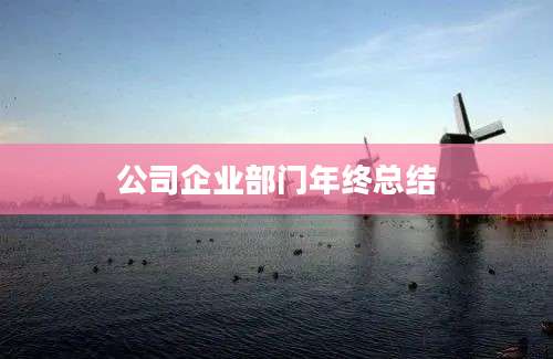 公司企业部门年终总结