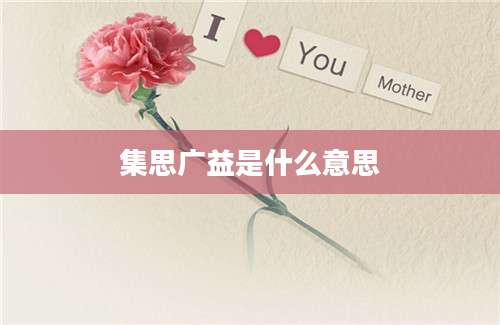 集思广益是什么意思