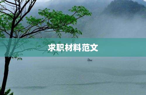 求职材料范文