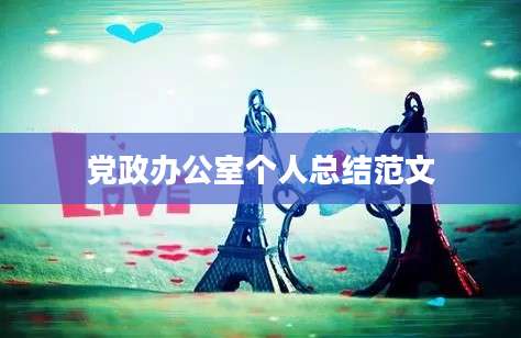 党政办公室个人总结范文