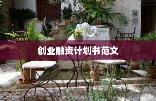 创业融资计划书范文