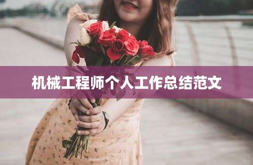 机械工程师个人工作总结范文