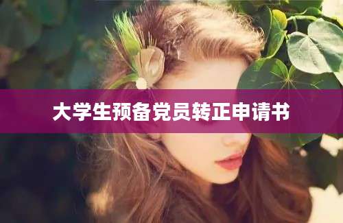 大学生预备党员转正申请书
