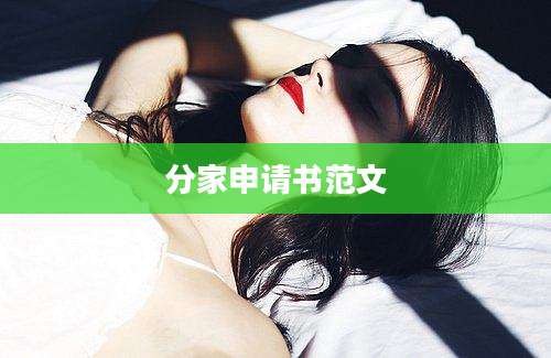 分家申请书范文