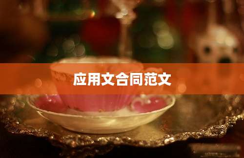 应用文合同范文