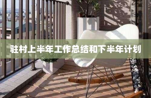 驻村上半年工作总结和下半年计划