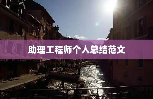 助理工程师个人总结范文