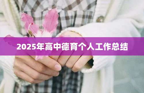 2025年高中德育个人工作总结