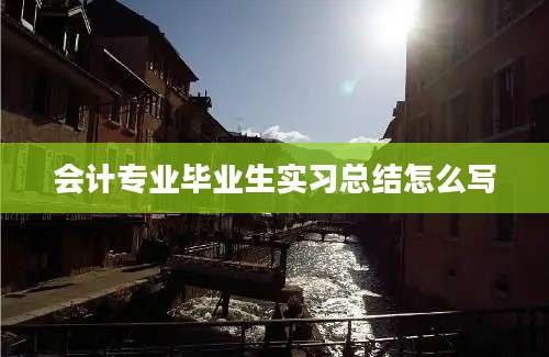 会计专业毕业生实习总结怎么写
