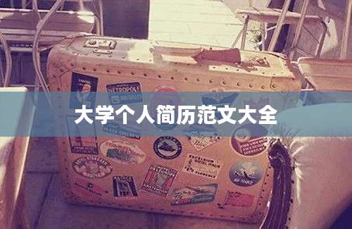 大学个人简历范文大全