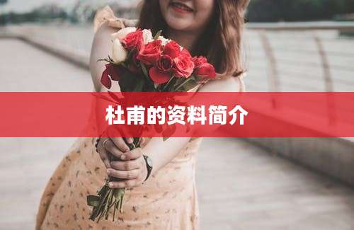 杜甫的资料简介