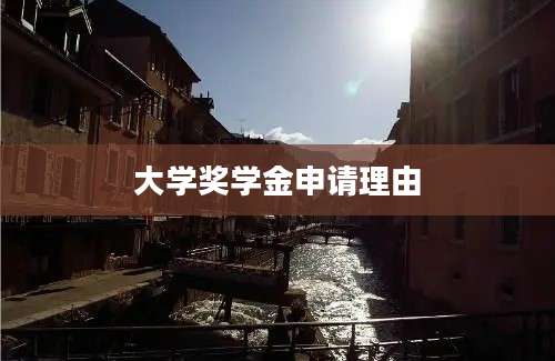 大学奖学金申请理由