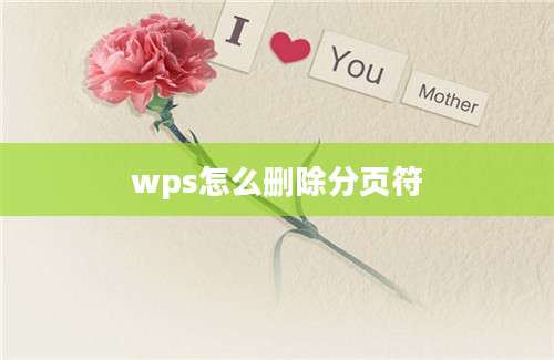 wps怎么删除分页符