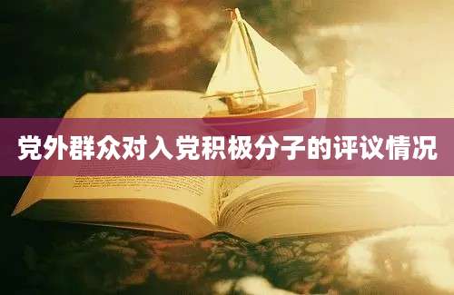 党外群众对入党积极分子的评议情况