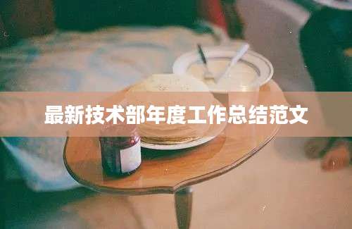 最新技术部年度工作总结范文