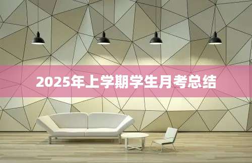 2025年上学期学生月考总结