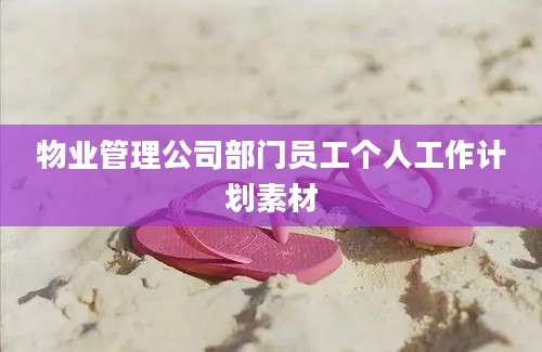 物业管理公司部门员工个人工作计划素材